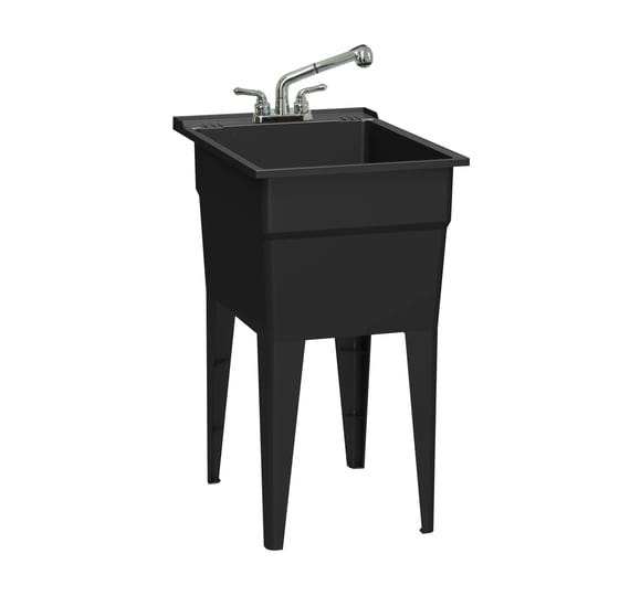 rugged-tub-18-in-x-24-in-recycled-polypropylene-black-laundry-sink-with-2-hdl-non-metallic-pullout-f-1