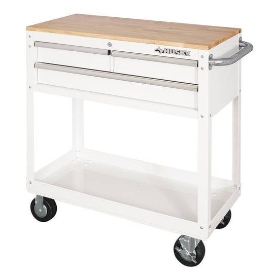 husky-36-in-3-drawer-with-solid-wood-top-in-gloss-white-utility-cart-1