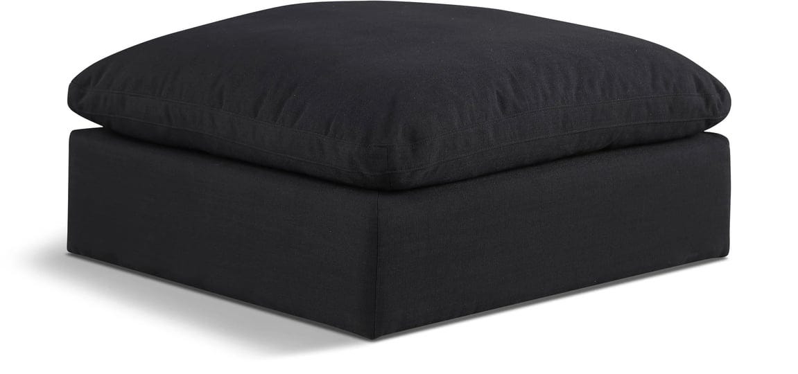 meridian-furniture-comfy-black-linen-textured-fabric-ottoman-1