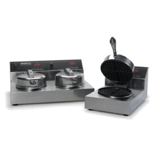 nemco-7000a-single-waffle-maker-with-cast-aluminum-grids-120v-round-stainless-steel-aluminum-commerc-1