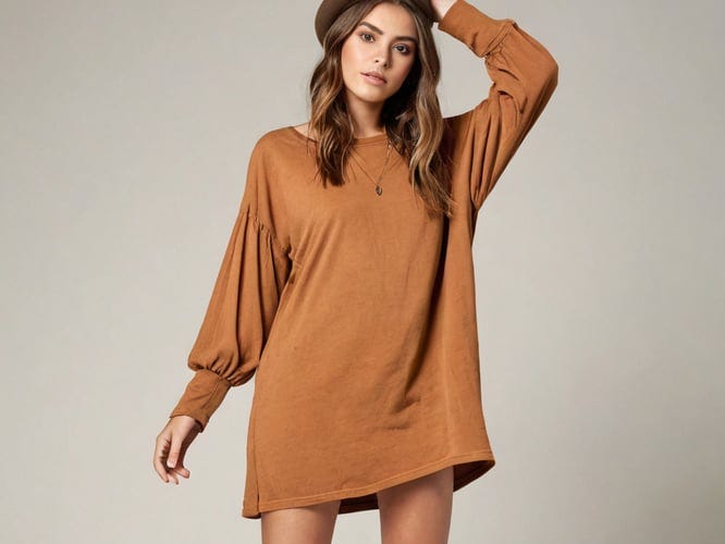 Brown-Long-Sleeve-Mini-Dress-1