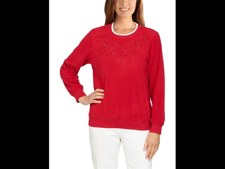 alfred-dunner-womens-floral-embroidered-top-red-m-1