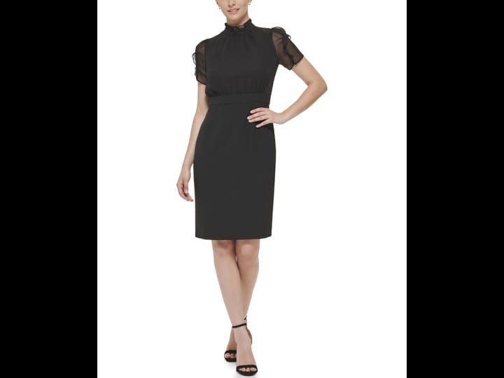 vince-camuto-short-chiffon-sleeve-signature-crepe-pencil-dress-13