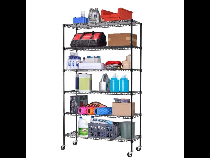 6-tier-adjustable-wire-metal-shelving-rack-w-wheels-chrome-1