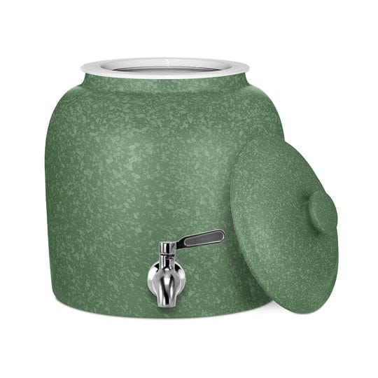 geo-porcelain-ceramic-crock-water-dispenser-green-speckled-1