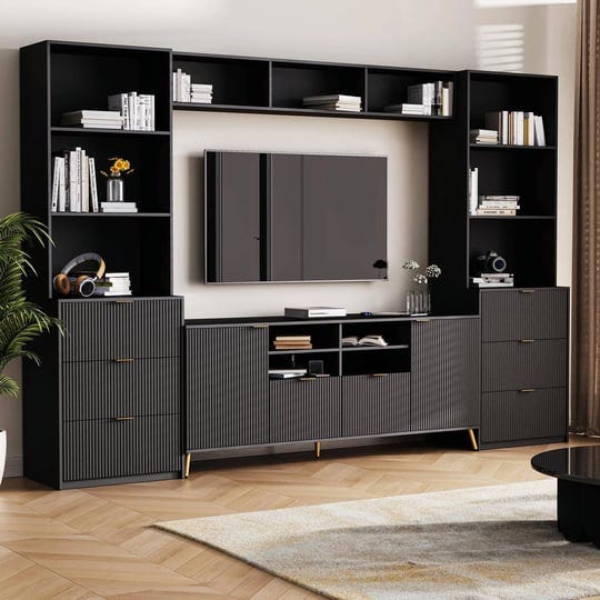4-piece-entertainment-wall-unit-with-13-shelves-8-drawers-and-2-cabinets-black-1