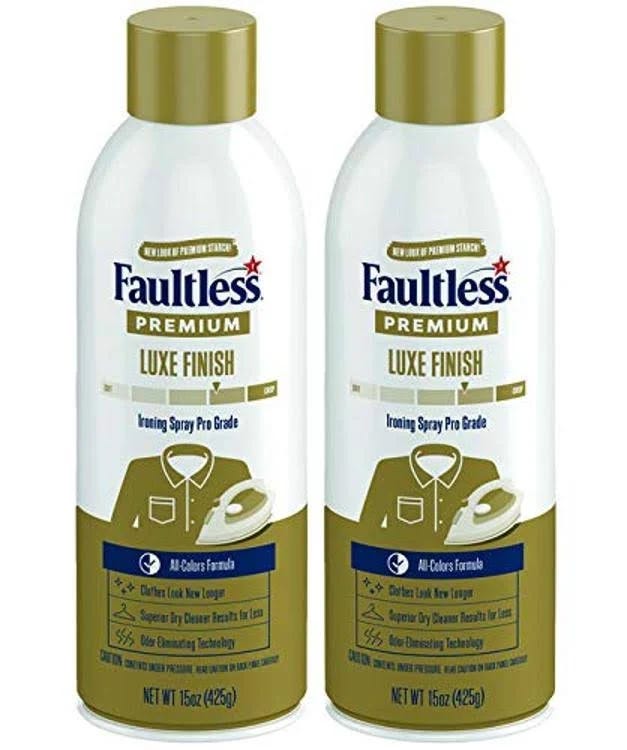 Faultless Starch Spray: 15oz Professional Iron Spray for Extra Luxe Finish (2 Pack) | Image
