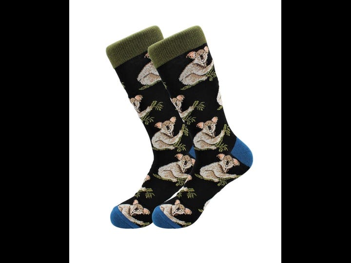 real-sic-sick-socks-koala-exotic-animal-designer-socks-adult-unisex-size-one-size-black-1