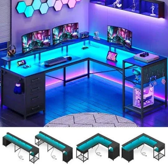 l-shaped-desk-with-4-fabric-drawers-convertible-gaming-desk-with-power-outlets-and-led-strip-black-s-1