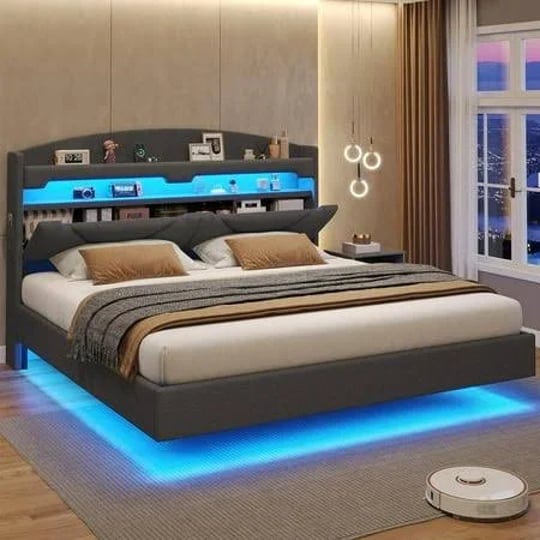 king-size-floating-bed-frame-with-led-lightstype-c-charging-station-upholstered-platform-bed-with-st-1