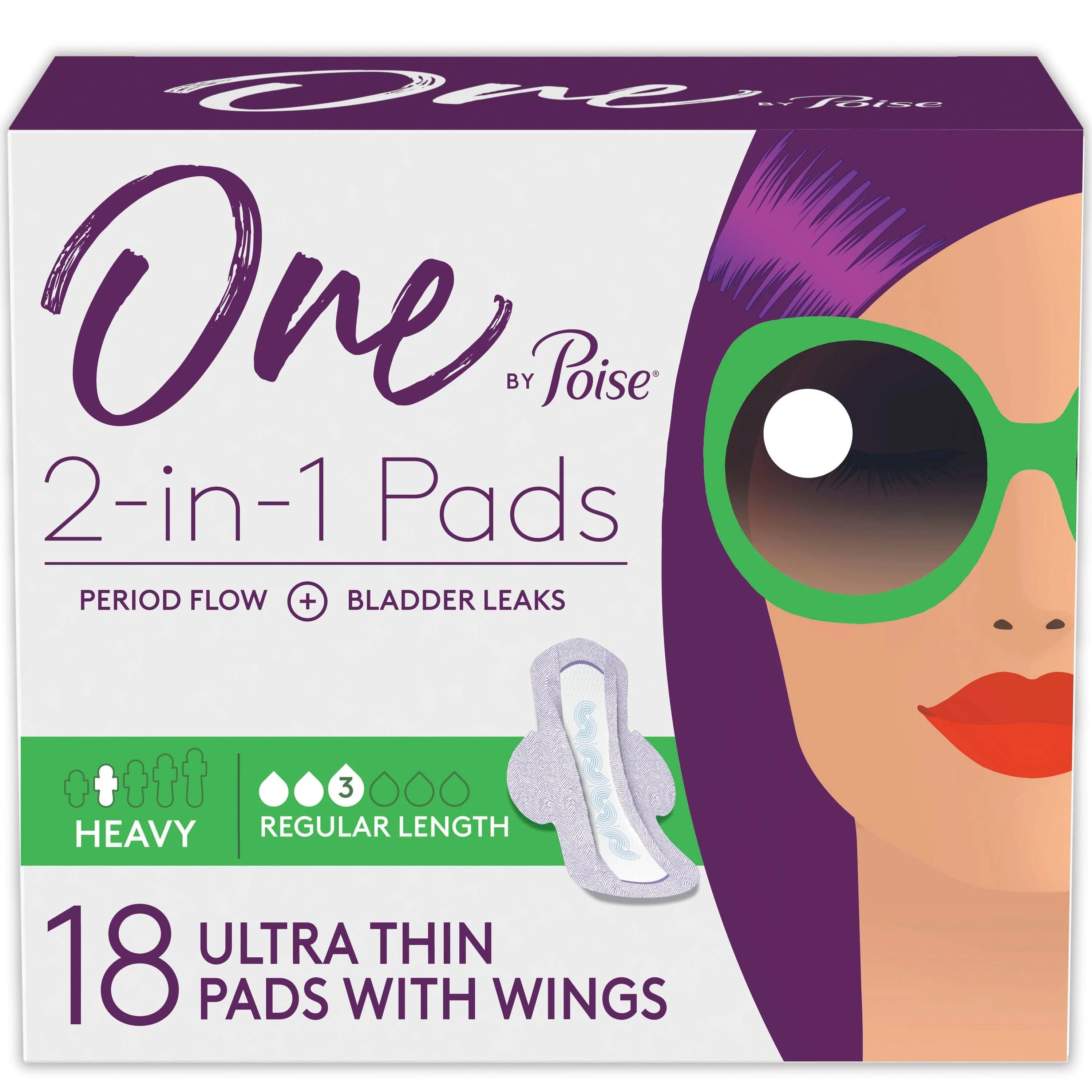 One By Poise 2-in-1 Heavy Pads with Wings for Ultimate Protection | Image