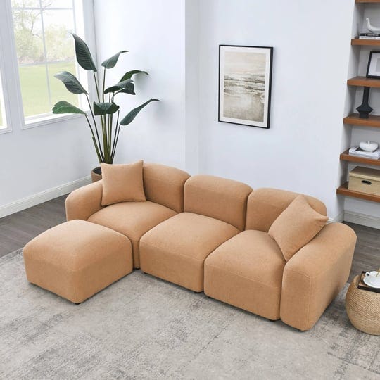 teddy-fabric-l-shape-modular-sectional-sofa-with-diy-combination-camel-1