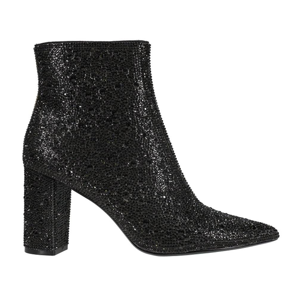 Betsey Johnson Black Rhinestone Embellished Booties | Image