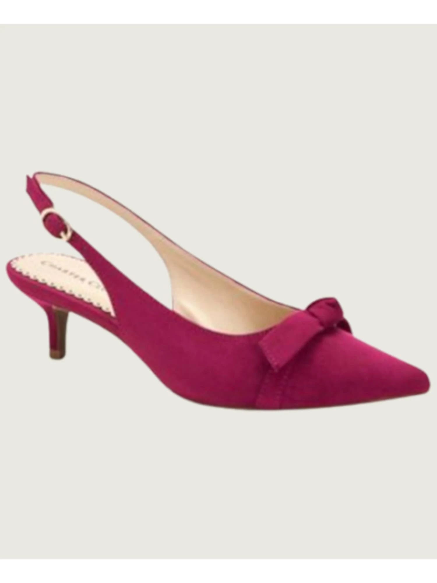 Sophisticated Purple Bow Bow Accent Heels | Image