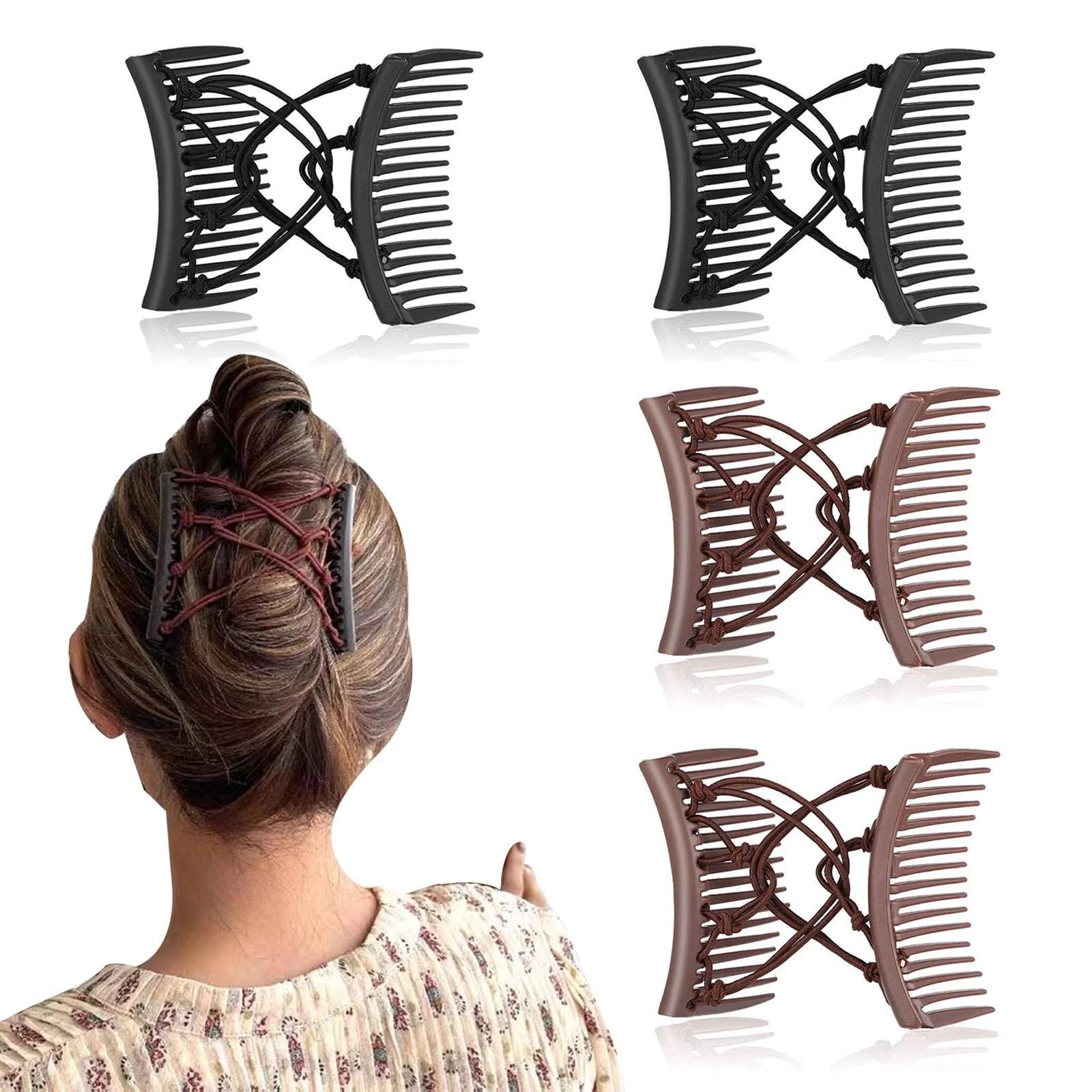 Lightweight and Adjustable Elastic Hair Combs for Curly Hair | Image