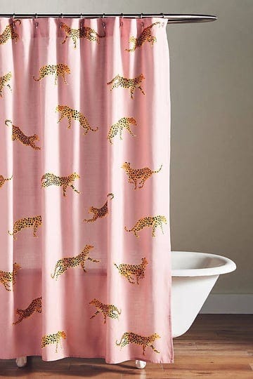 leopard-organic-cotton-shower-curtain-by-anthropologie-in-blue-size-72-x-73