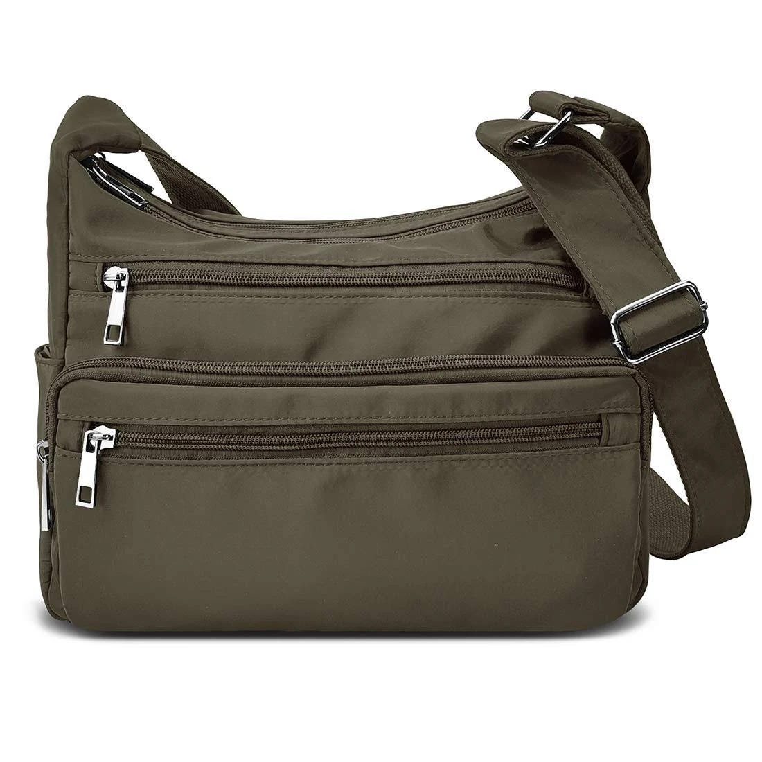 Chic Multifunctional Nylon Shoulder Bag with Organized Storage | Image