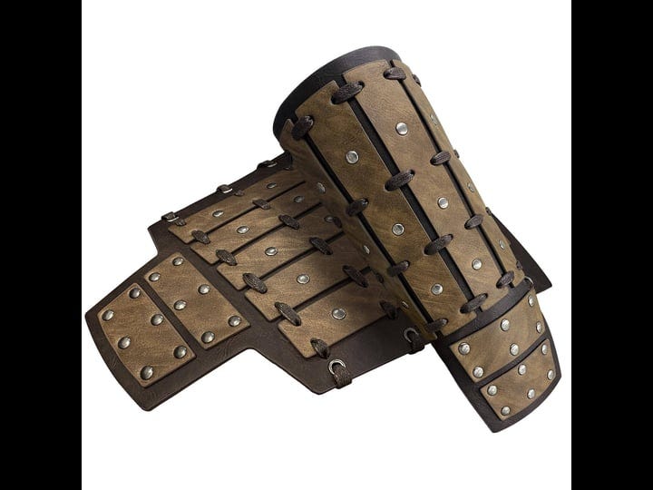 hiifeuer-medieval-studded-faux-leather-bracers-vintage-mercenary-arm-guards-knight-archer-gauntlets--1