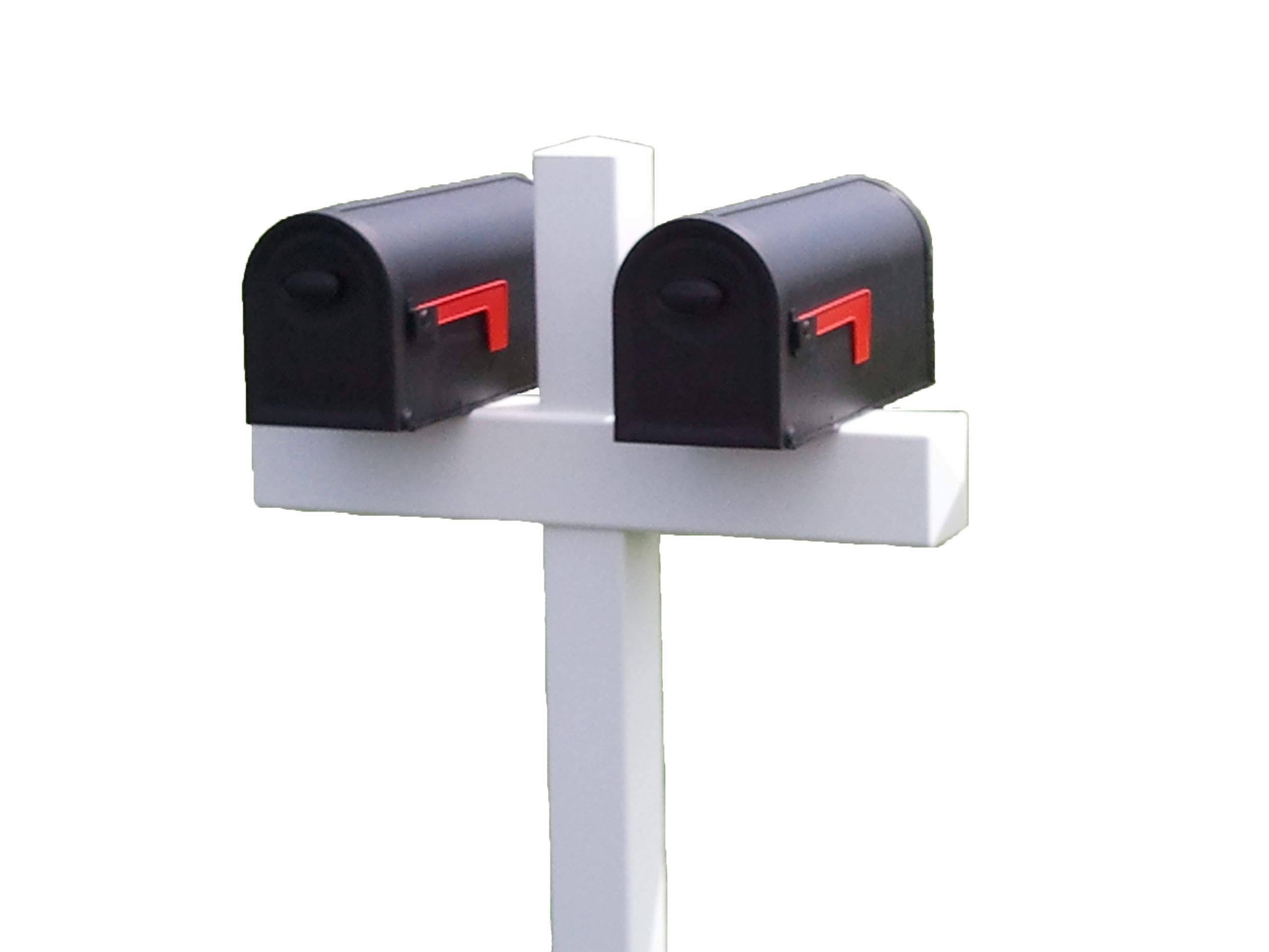 Double Mailbox Post with Powder Coated White Finish | Image