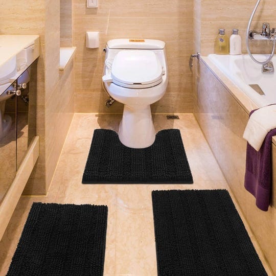 accumtek-striped-black-bathroom-rug-set-3-pieces-ultra-soft-non-slip-chenille-toilet-mat-absorbent-p-1
