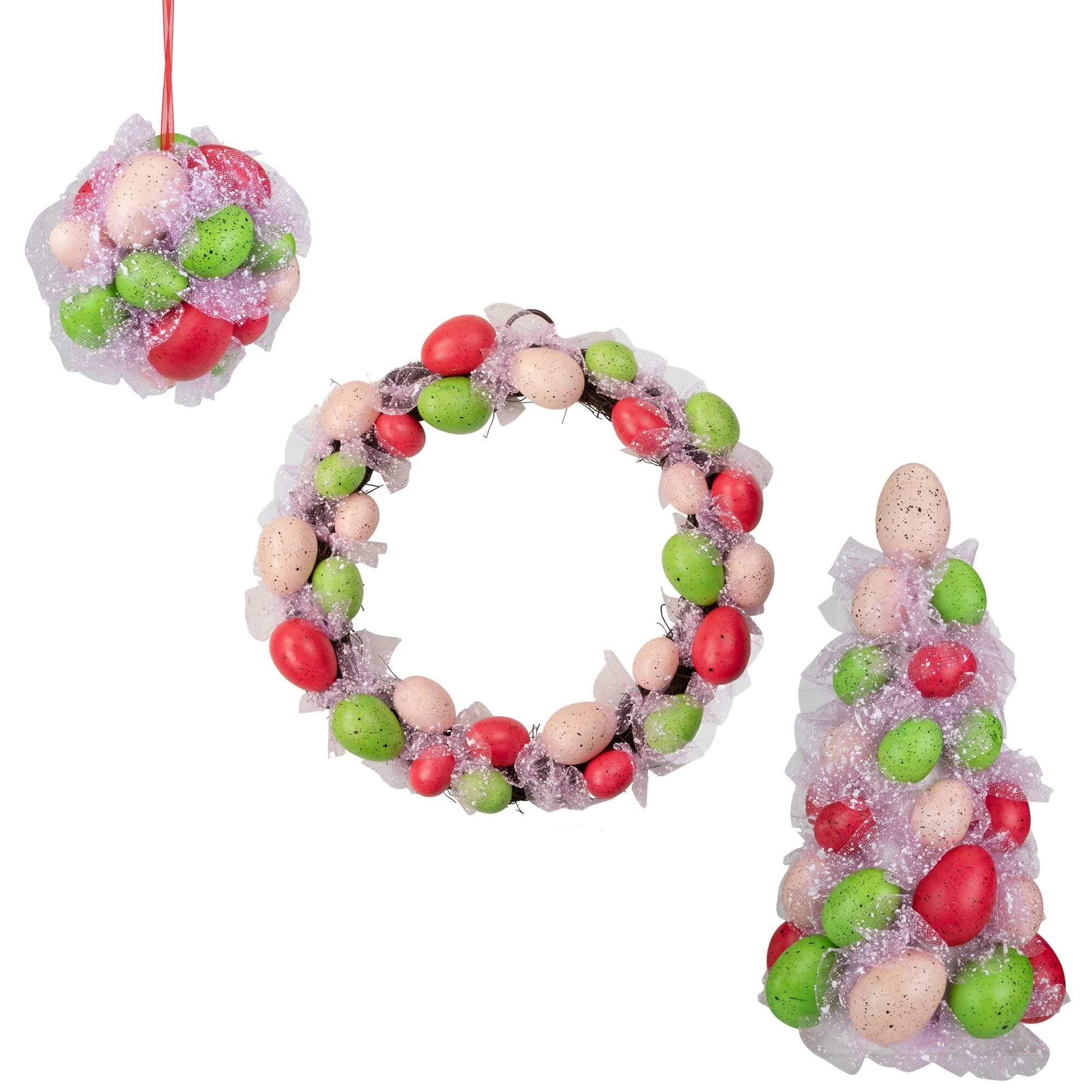 Northlight Speckled Easter Egg Tree and Wreath Set | Image