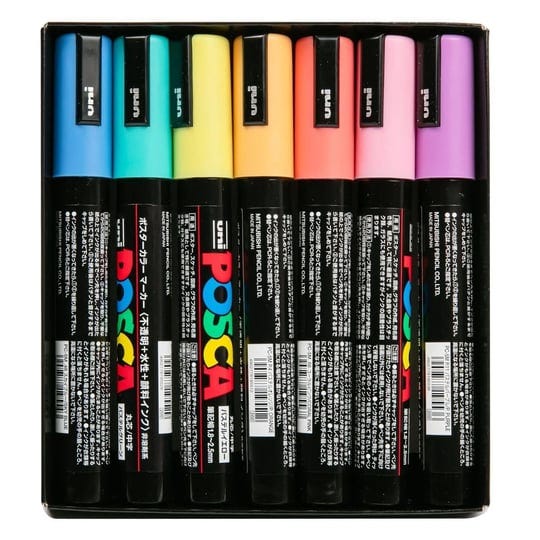 uni-posca-paint-marker-pen-medium-point-set-of-7-natural-color-pc-5m-7c-1