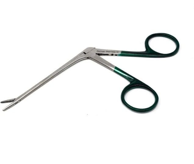 new-german-hartman-alligator-forceps-3-5-serrated-jaws-with-metallic-green-rings-ent-instruments-1