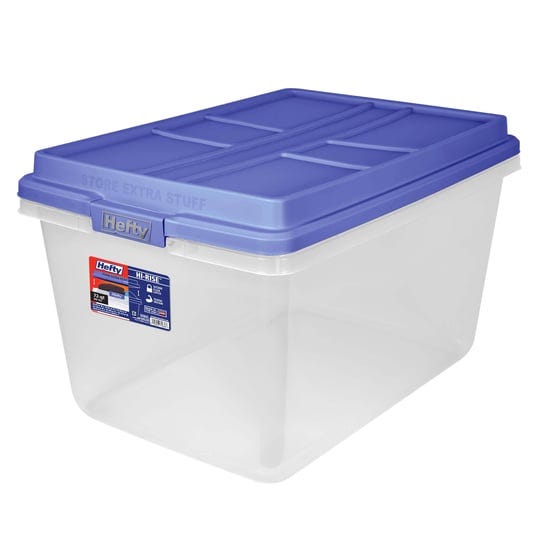 hefty-72-qt-clear-storage-bin-with-blue-hi-rise-lid-1