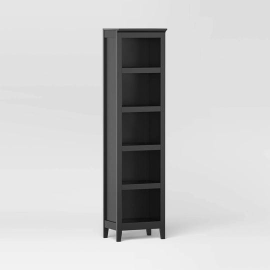 threshold-carson-5-shelf-narrow-bookcase-black-1