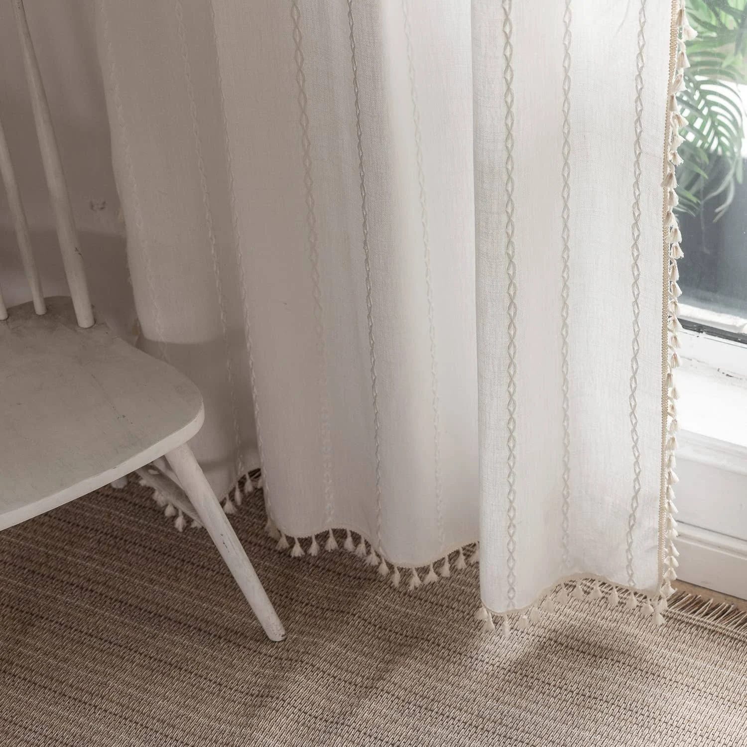 Stylish, Light-Filtering Boho Curtains for Farmhouse Decor | Image