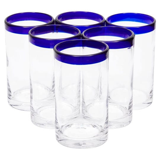 okuna-outpost-set-of-6-hand-blown-mexican-drinking-glasses-14-oz-cobalt-blue-rimmed-glassware-1