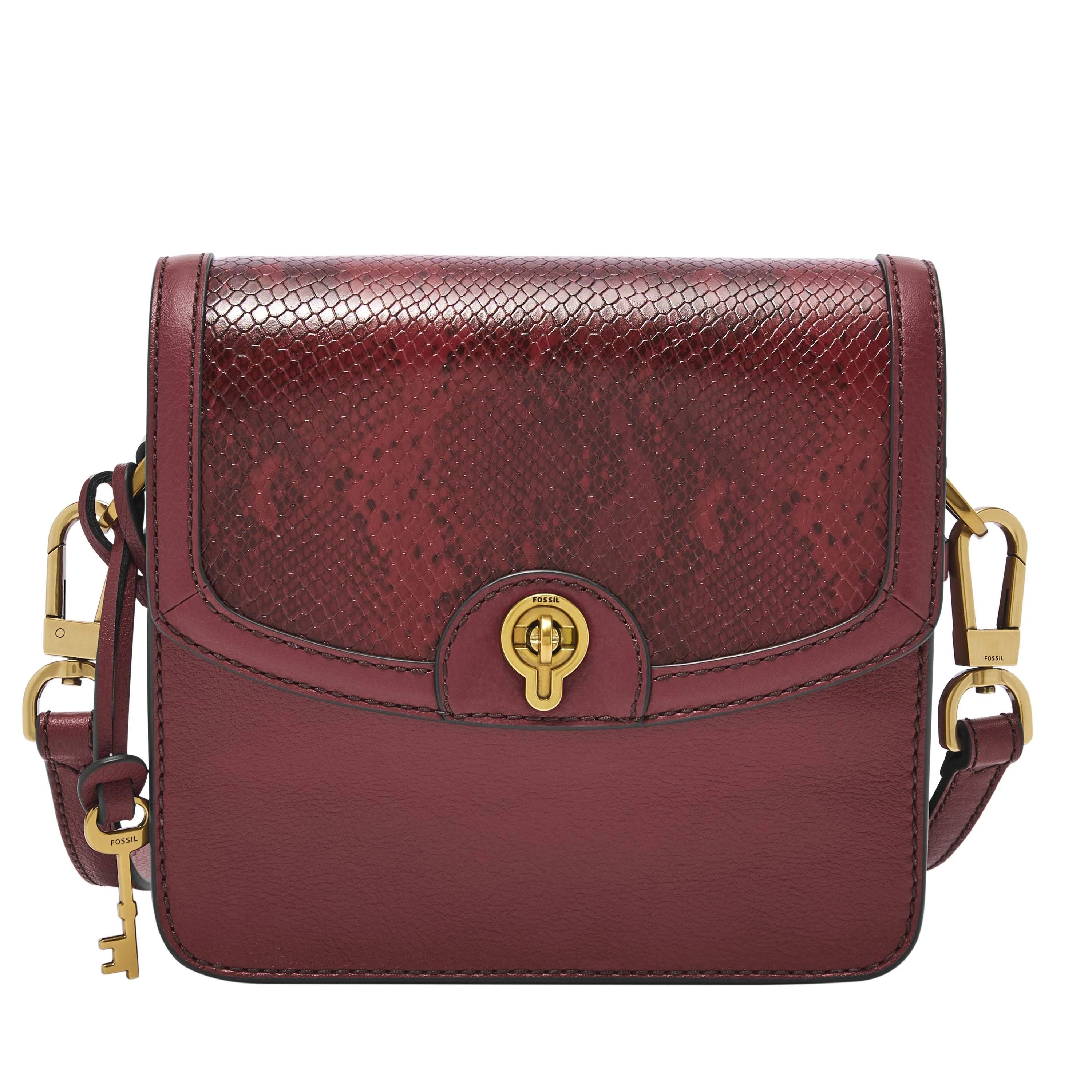 Fossil Women's Small Crossbody Purse in Bright Red Leather | Image