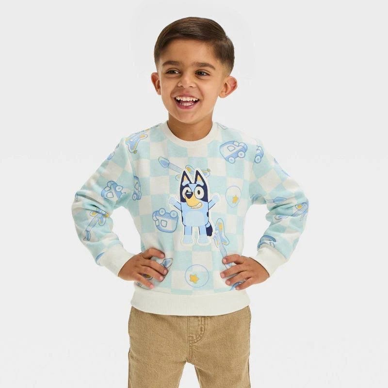 Toddler Boys' Bluey Fleece Fleece Pullover with Bluey Faux Shearling Patch | Image