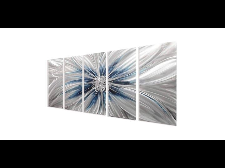 richspace-arts-contemporary-metal-wall-art-blue-and-silver-modern-sculpture-decor-for-living-room-3d-1