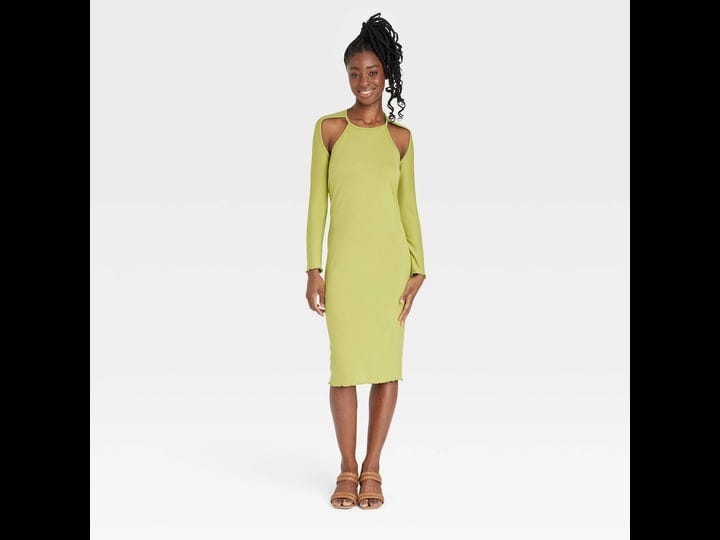 black-history-month-target-x-sammy-b-womens-long-sleeve-cut-out-bodycon-dress-green-m-1