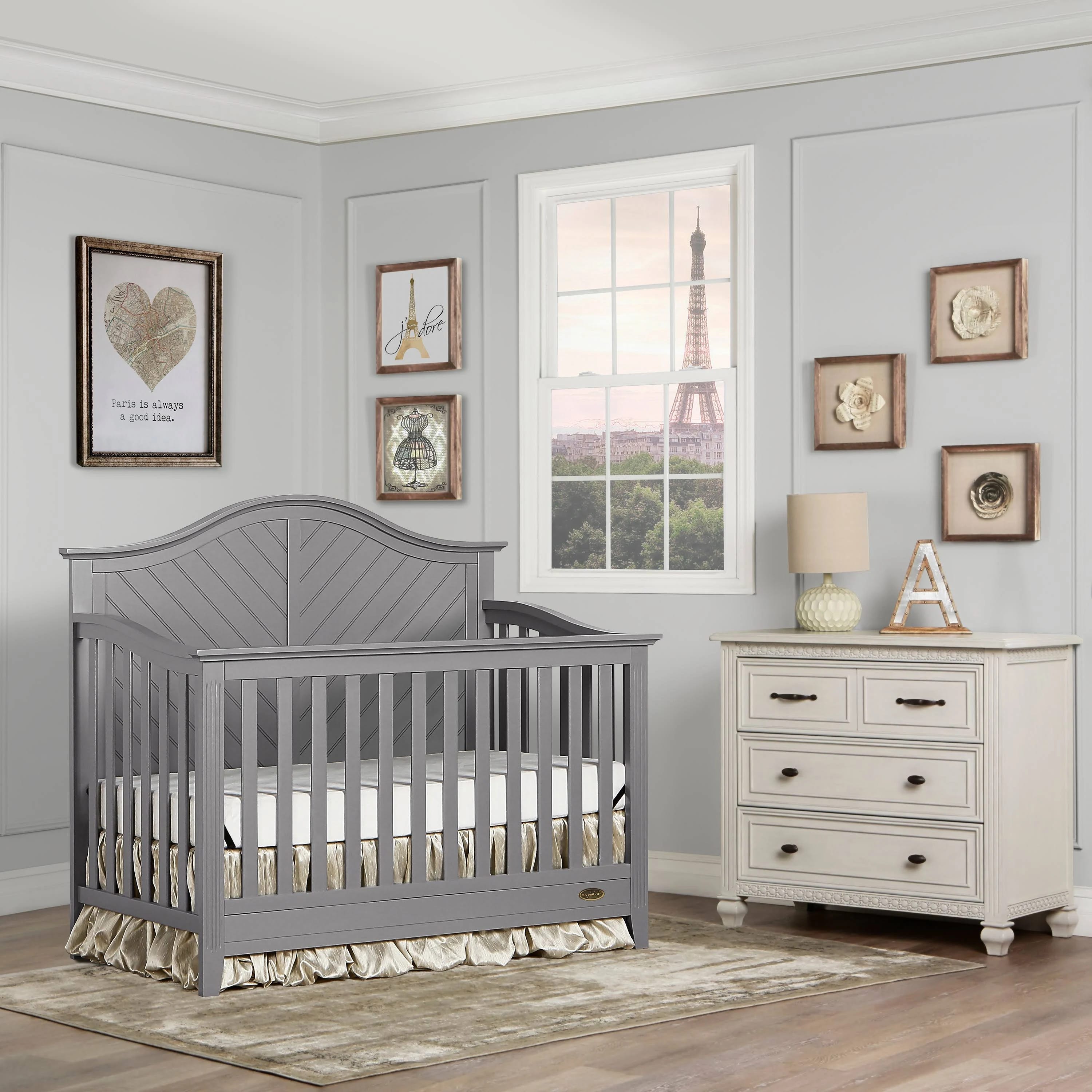 Dream on Me Ella Convertible Crib: 5-in-1 Innovation in Storm Grey | Image
