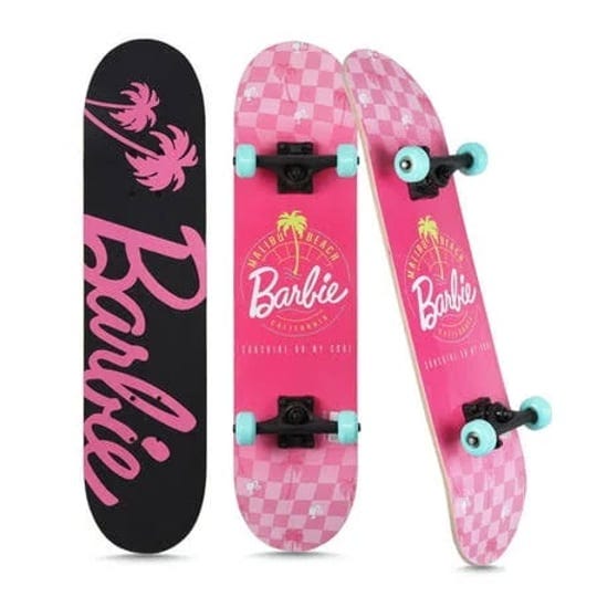 barbie-malibu-beach-31-inch-complete-skateboard-pink-checkered-kids-ages-6-pink-kids-unisex-size-3-r-1