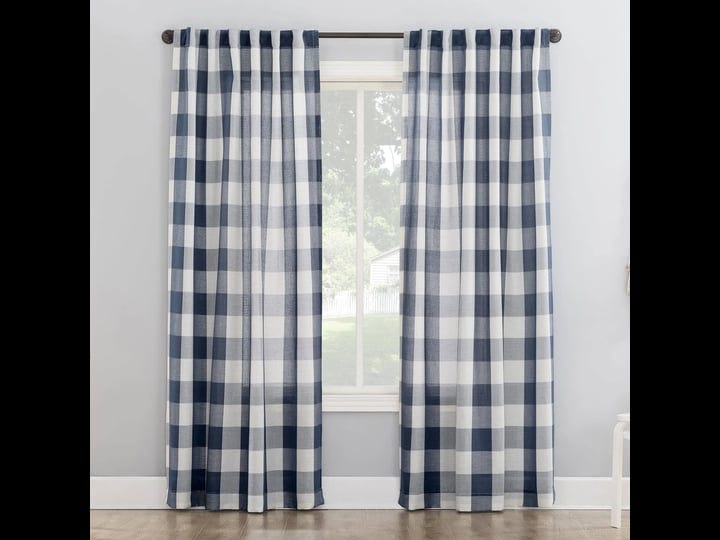 better-homes-and-gardens-buffalo-plaid-semi-sheer-back-tab-curtain-panel-50-inch-x-84-inch-navy-size-1