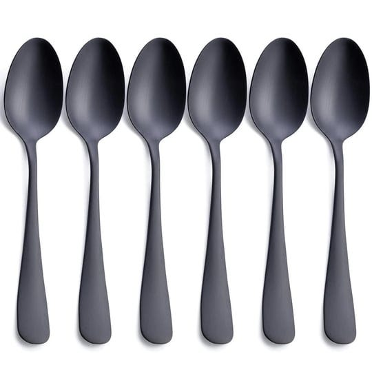 matte-black-dinner-spoon-gogeili-stainless-steel-satin-finish-7-8-inch-silverware-flatware-spoon-set-1