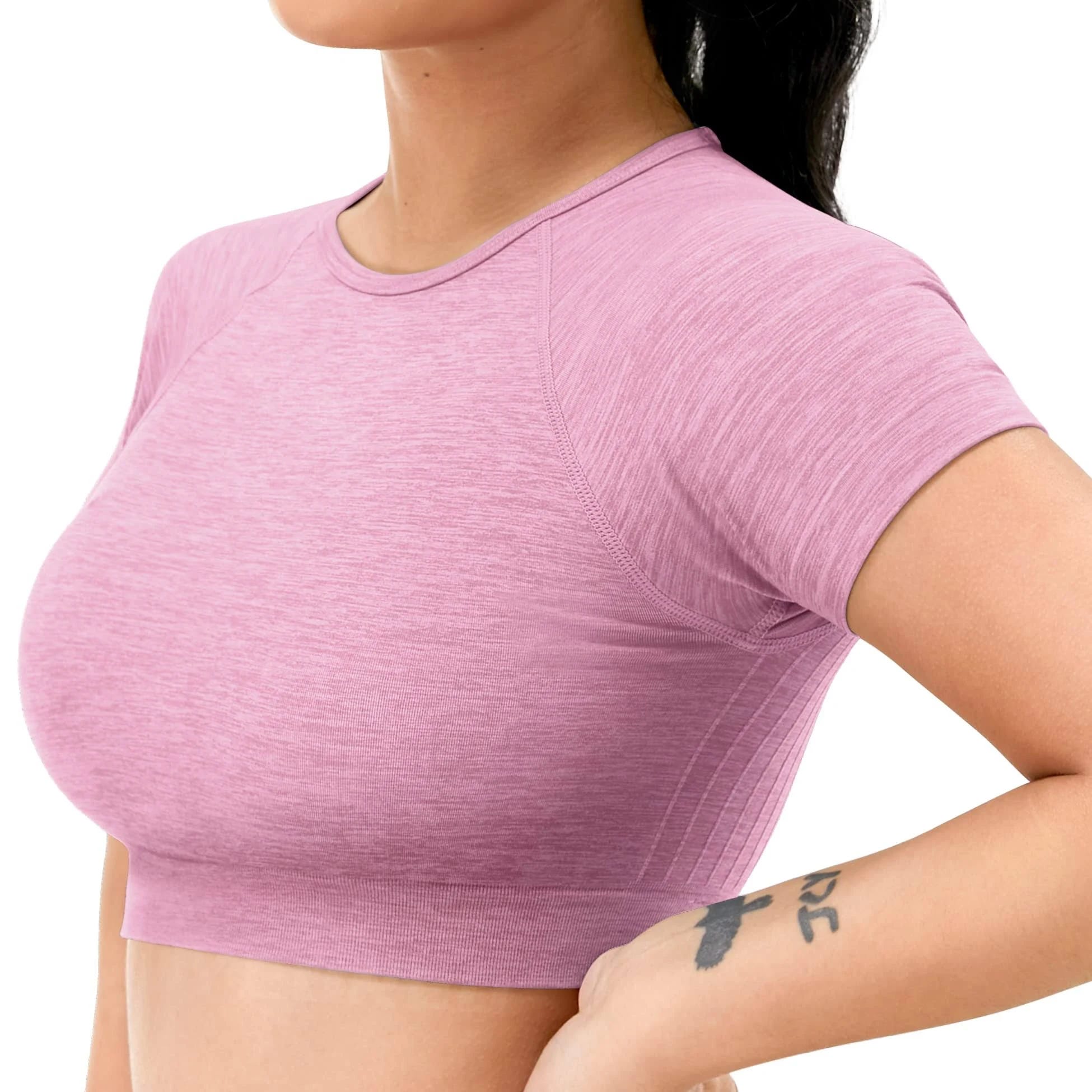 Yeoreo Amplify Women's Short Sleeve Cropped Workout Yoga Tops for Athletic Girls | Image