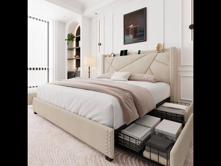 queen-bed-frame-with-4-storage-drawers-upholstered-platform-bed-frame-with-charging-queen-beige-1