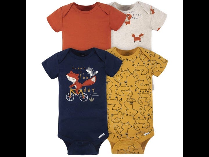 gerber-4-pack-baby-boys-fox-short-sleeve-onesies-bodysuits-newborn-1