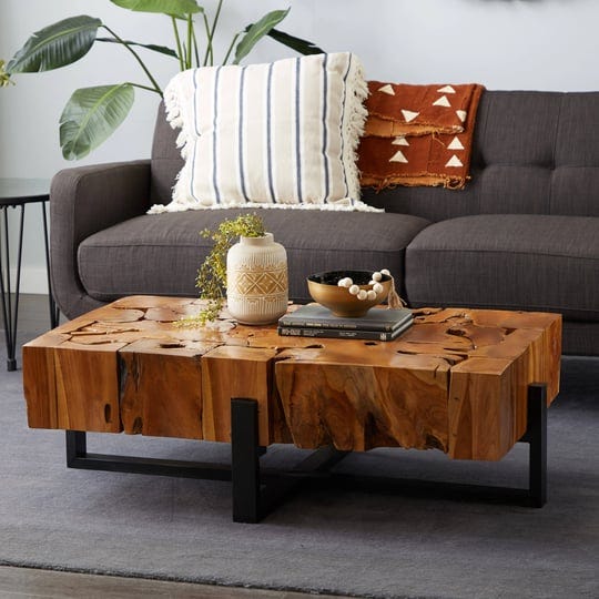 brown-teak-wood-rustic-coffee-table-46-x-16