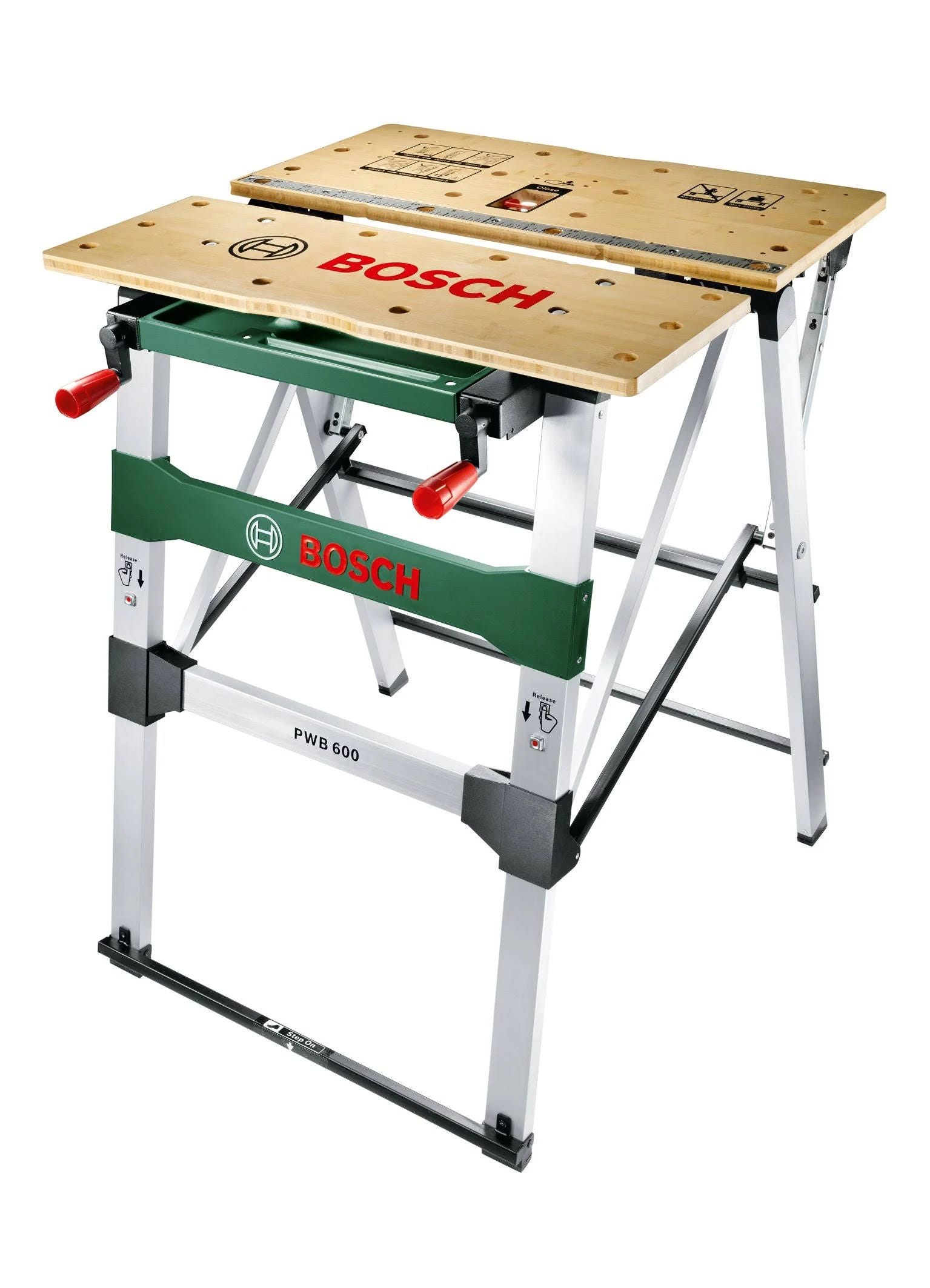 Portable Bosch Workbench with Flexible Clamping Jaws for DIY Tools and Construction | Image