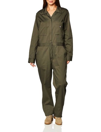 dickies-moss-green-womens-long-sleeve-cotton-twill-coveralls-1