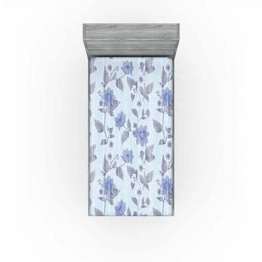 ambesonne-floral-fitted-sheet-winter-art-flower-sketchy-twin-size-pale-blue-and-dark-indigo-1