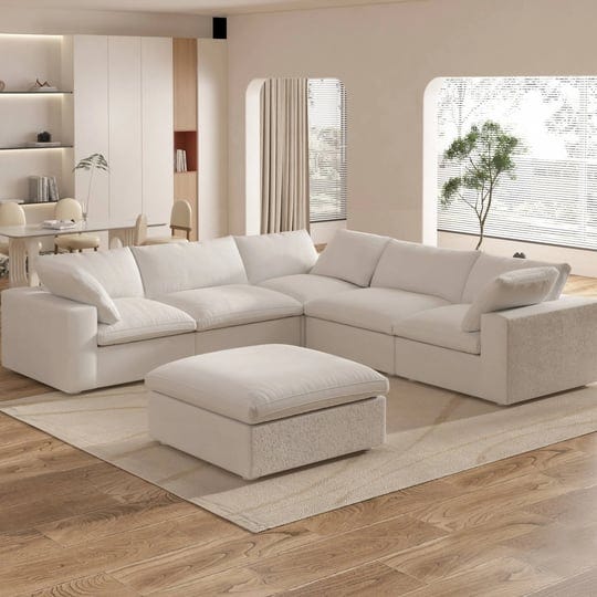 down-filled-white-sectional-sofa-5-seats-with-ottoman-1