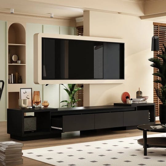 extendable-tv-stand-storage-media-console-modern-entertainment-center-black-1
