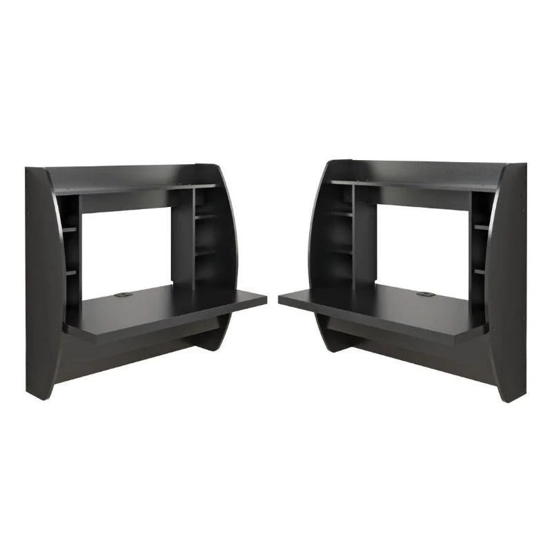 Home Square Sleek Black Floating Desk Set | Image