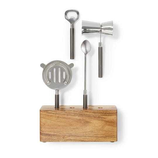 better-homes-gardens-5-piece-stainless-steel-bar-tool-set-in-wooden-block-size-8-25-inch-x-3-25-inch-1